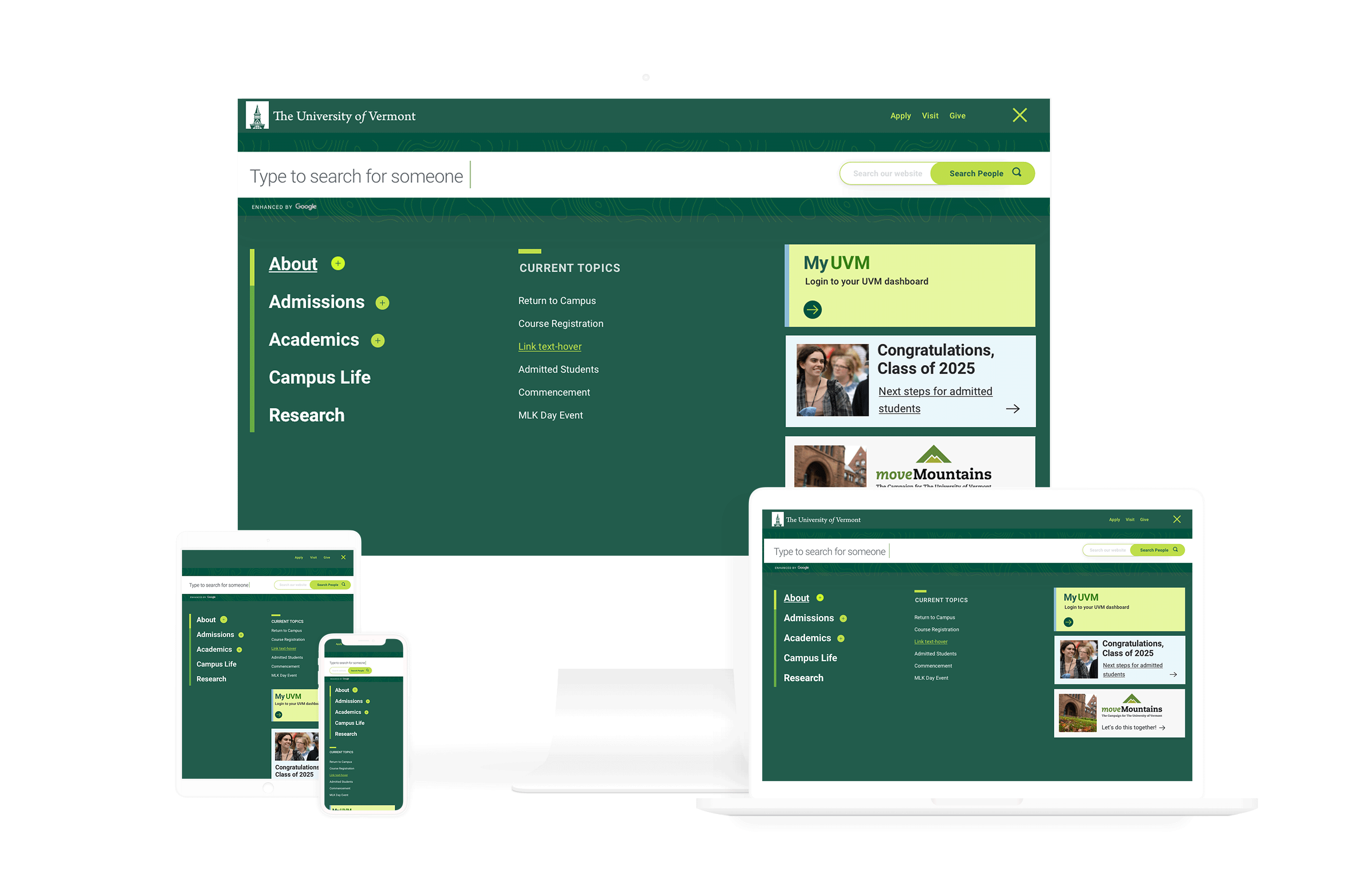 Responsive display of the navigation take-over drawer