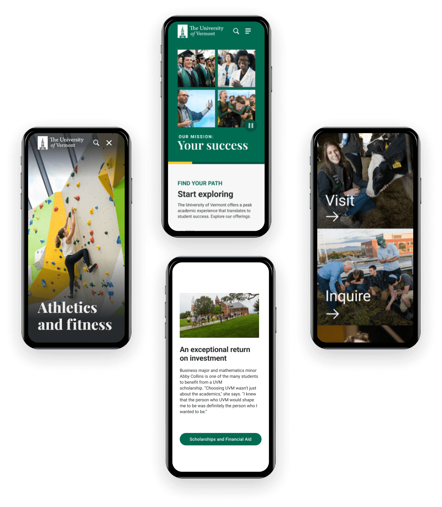 UVM home page working with the Ivy design system<br />
